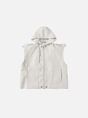 Aelfric Eden Hooded Faux Leather Vest