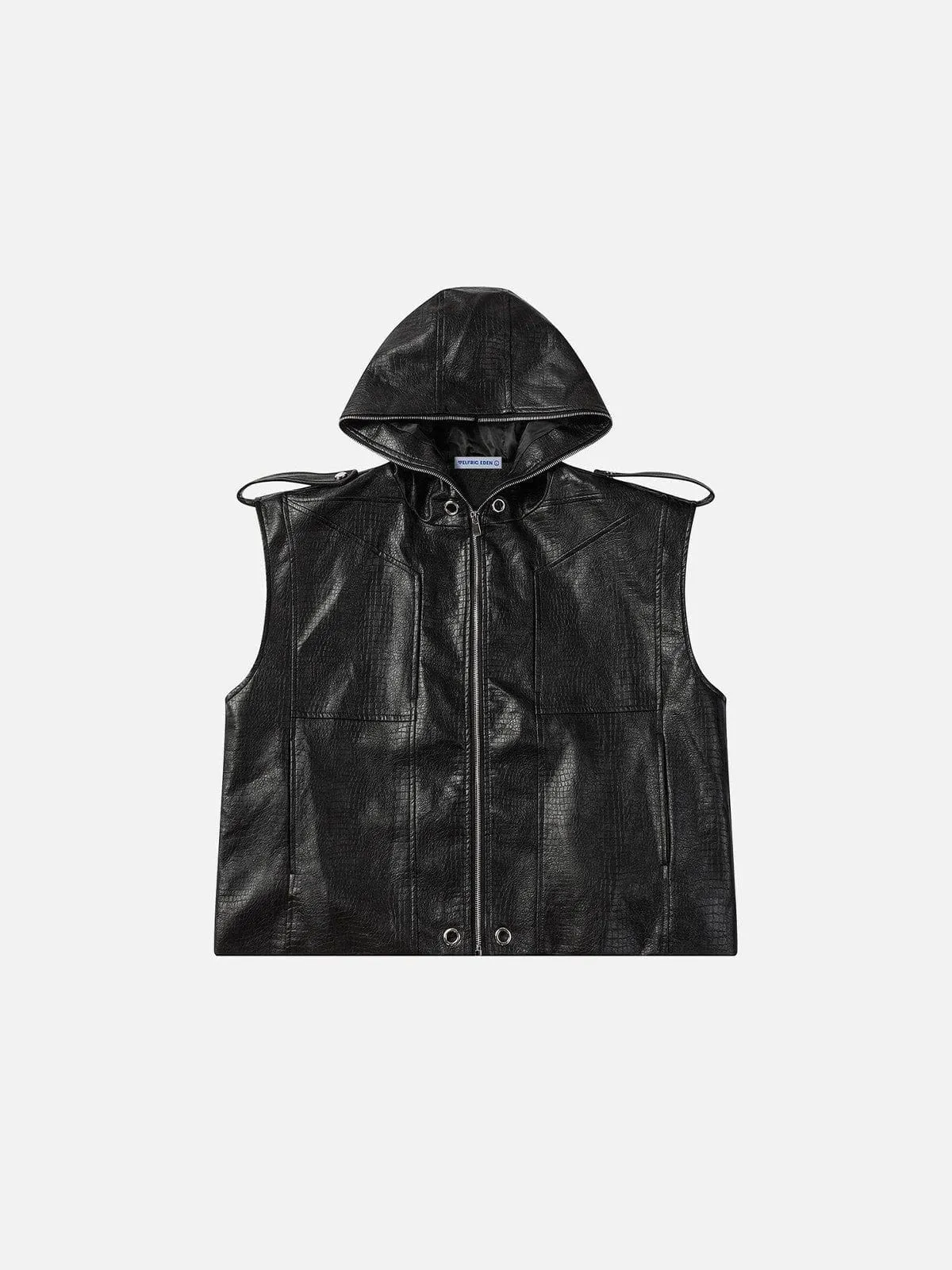 Aelfric Eden Hooded Faux Leather Vest