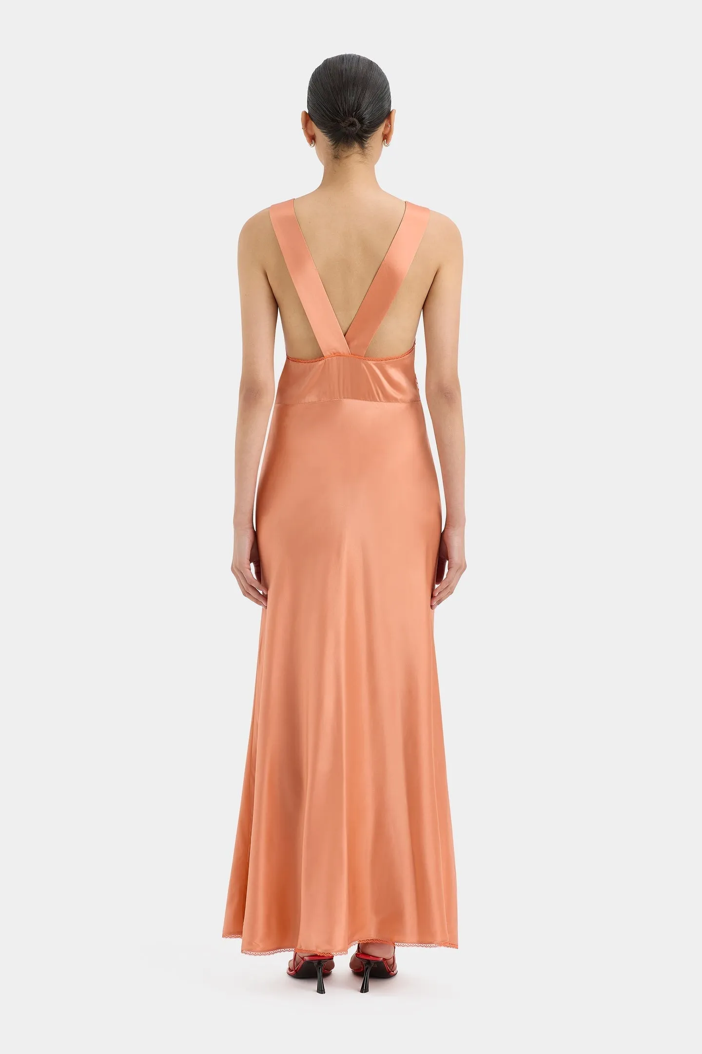 Aries Cut Gown Peach