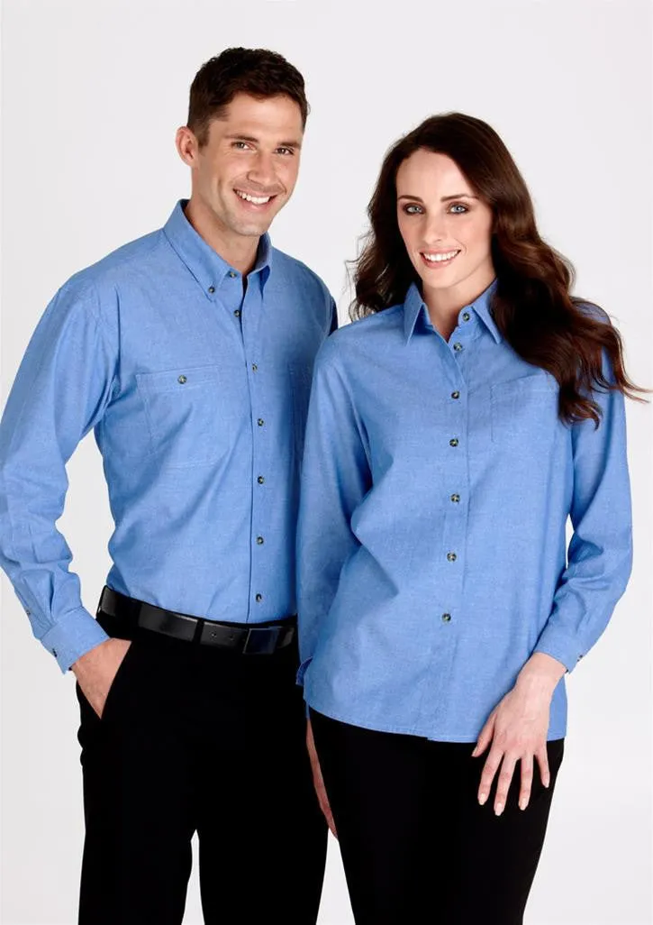 Biz Collection Mens Chambray L/S Shirt (SH112)