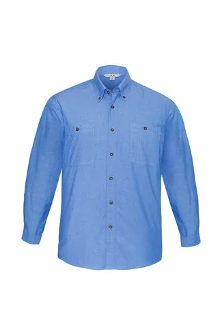 Biz Collection Mens Chambray L/S Shirt (SH112)