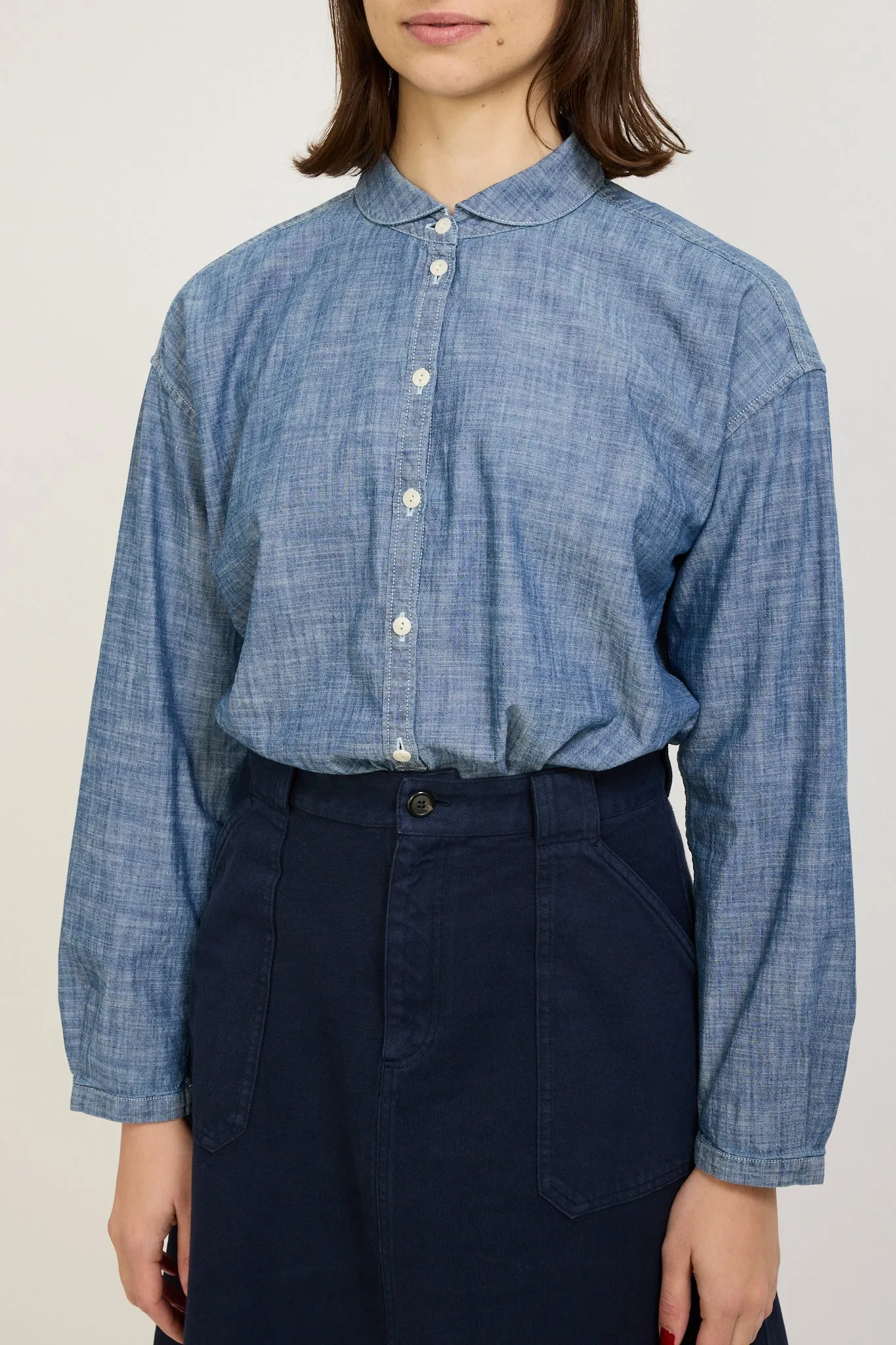 Earth Marianne Long Sleeve Shirt Indigo Light