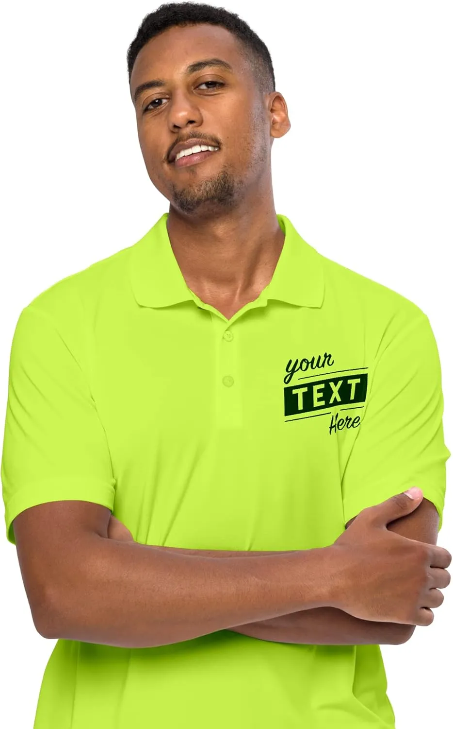 Embroidered Text | Custom Personalized Polo Shirt for Men & Women, Short Sleeve Sports Golf Tennis T-Shirt