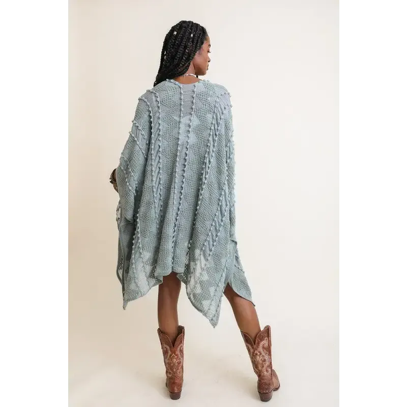 Embroidered Zig Zag Soft Kimono