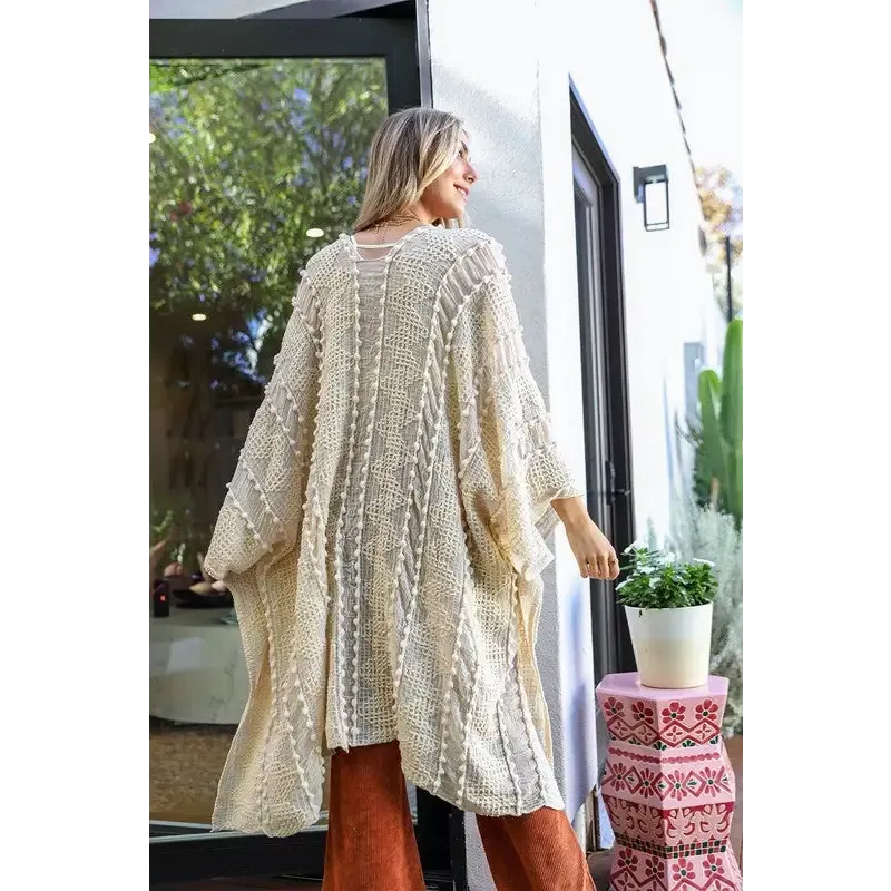 Embroidered Zig Zag Soft Kimono
