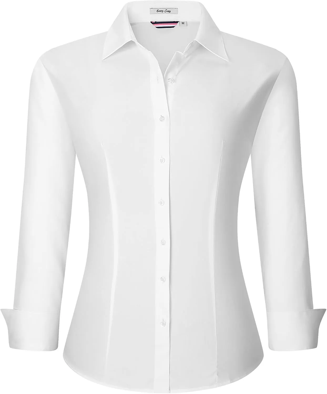 Esabel.C Womens Button Down Shirts Long Sleeve Regular Fit Stretch Work Blouse