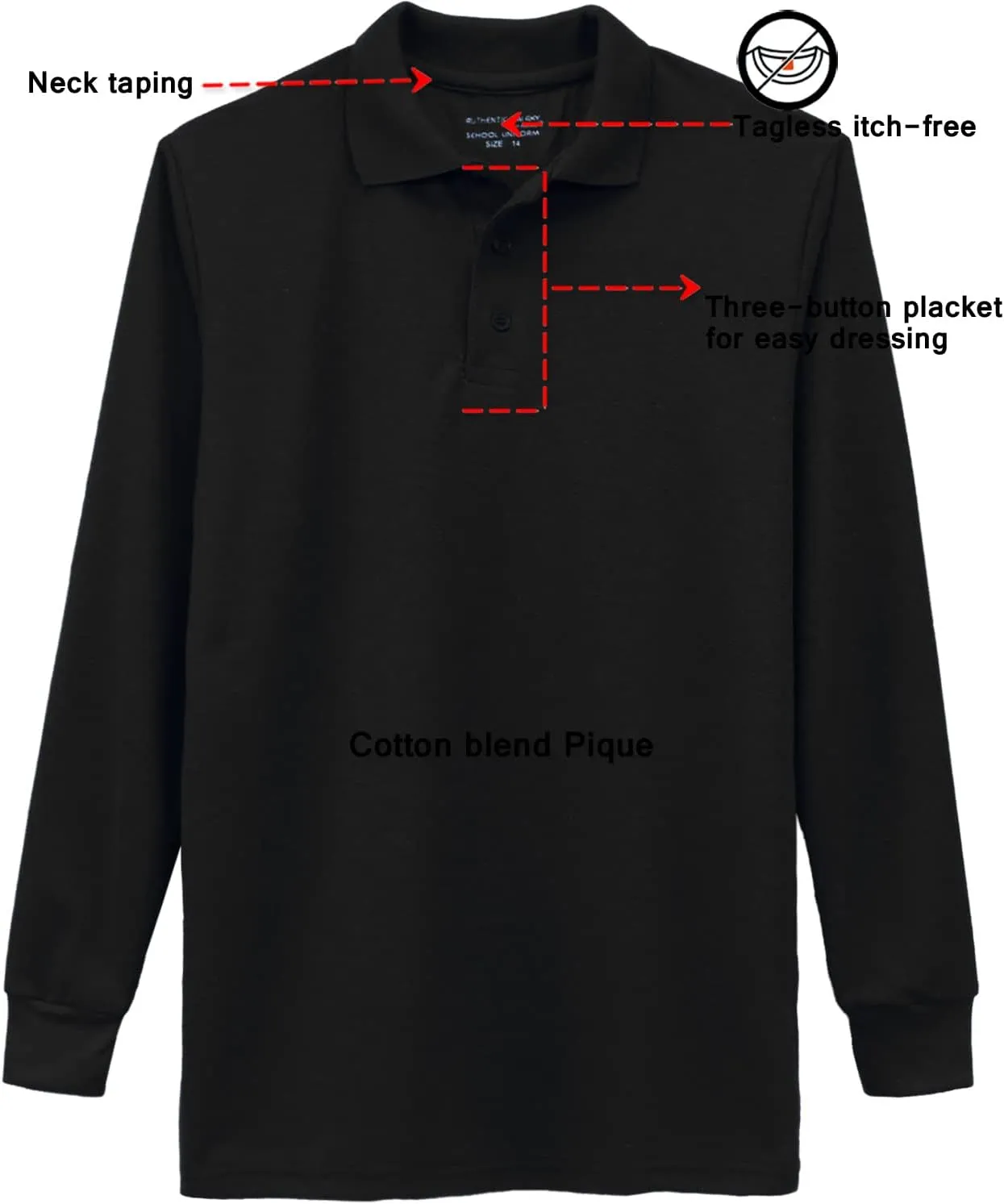 Galaxy by Harvic Boys Long Sleeve Polo Shirts