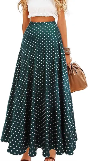 GORAIS Maxi Long Skirts for Women Boho Floral High Waist Skirt