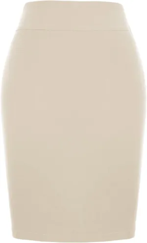 Kate Kasin Women's Stretch Knee Length Pencil Skirts High Waisted Slim Fit Business Casual Skirt