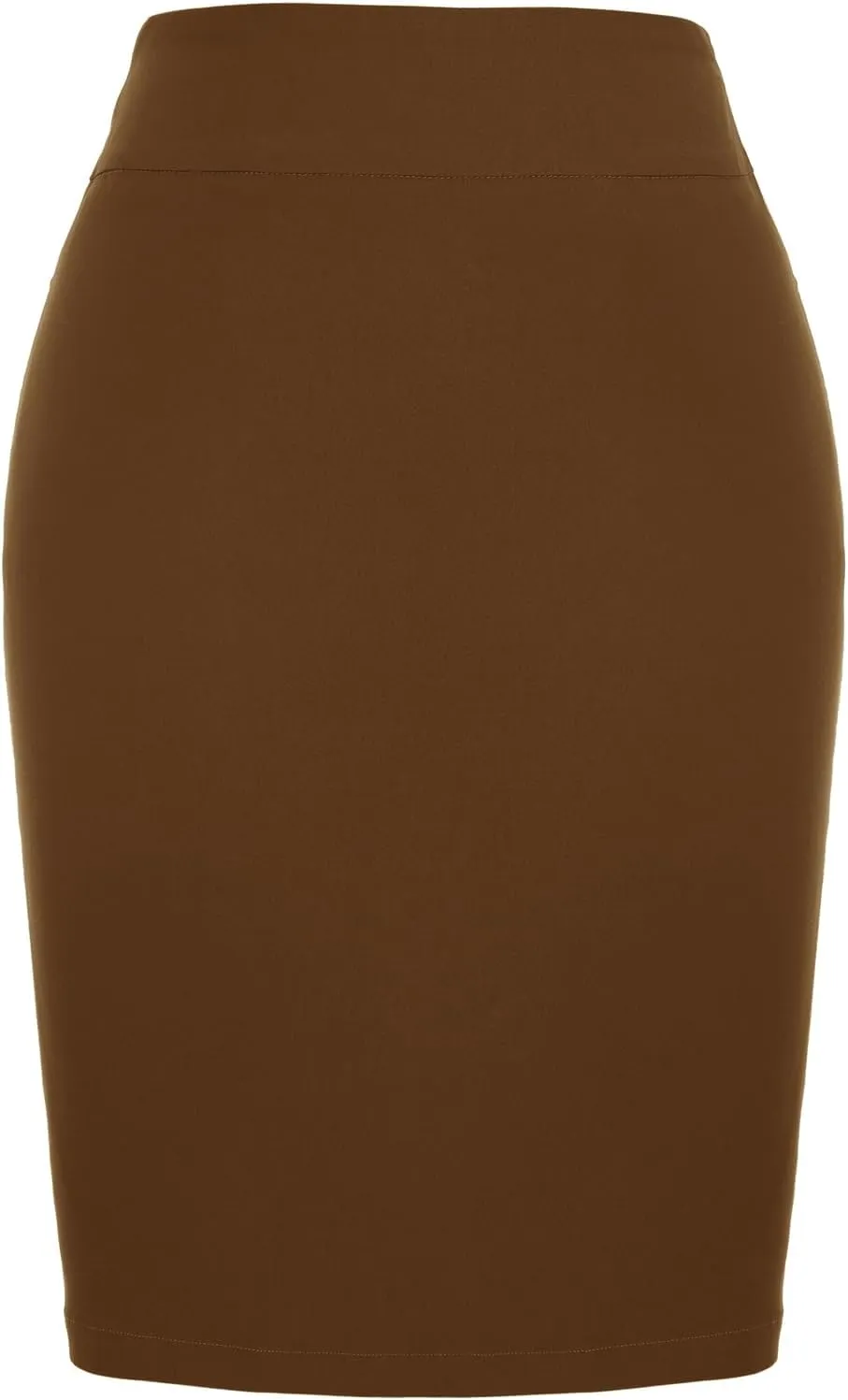 Kate Kasin Women's Stretch Knee Length Pencil Skirts High Waisted Slim Fit Business Casual Skirt