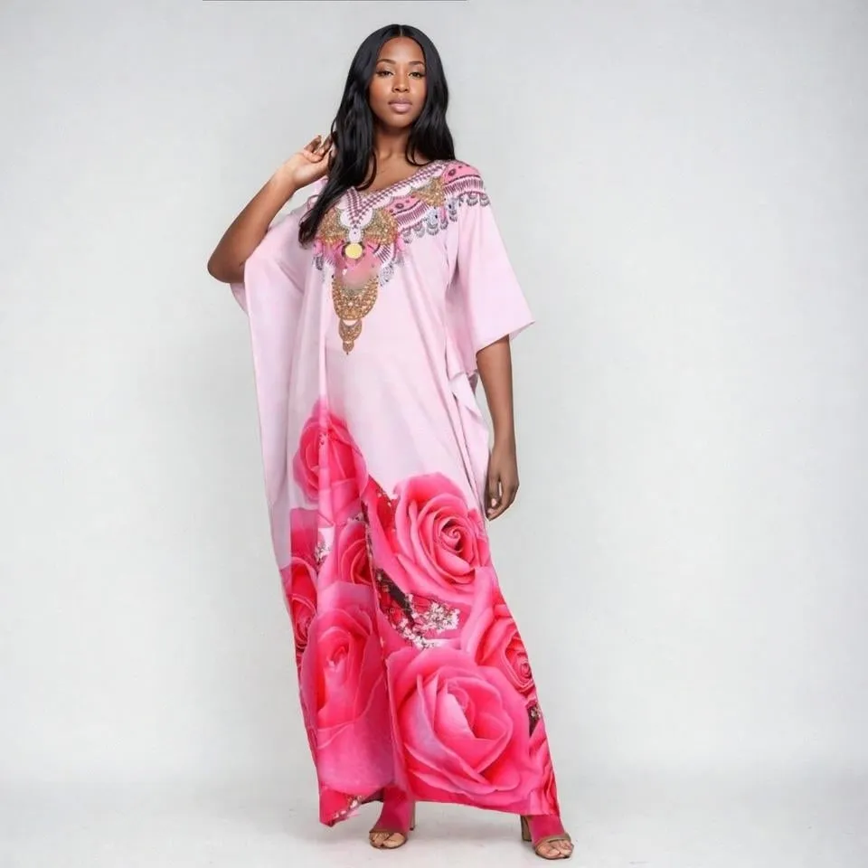 Luxurious Mia Embellished Kaftan Dress