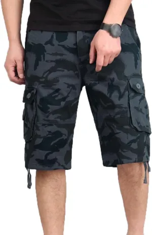 Maiyifu-GJ Men's Cargo Shorts Multi-Pockets Elastic Waist Hiking Shorts Summer Lightweight Casual Cotton Short Pants