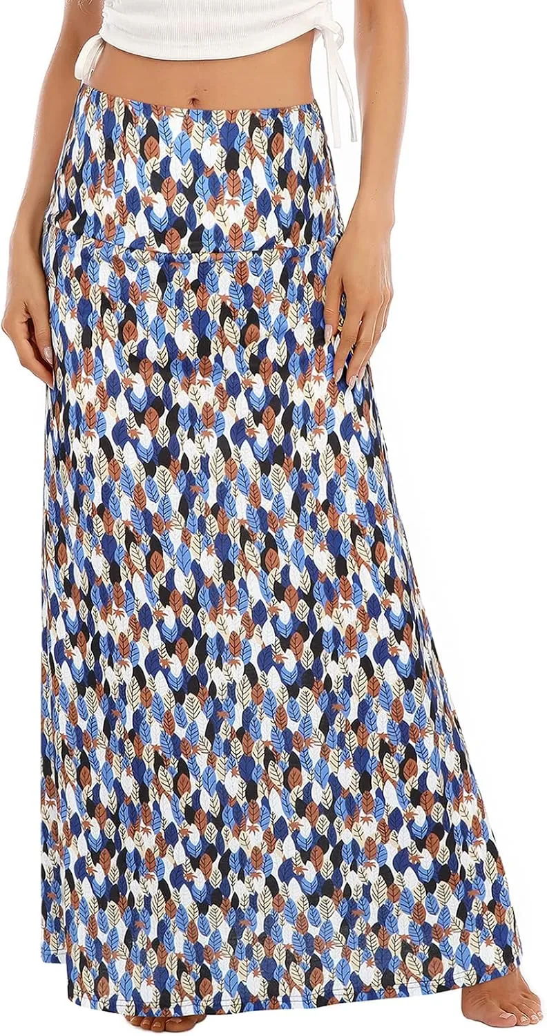 Maxi Skirts for Women Boho Skirt High Waist Long Skirts Floral Skirt Bohemian Maxi Pencil Skirt with Floor Length