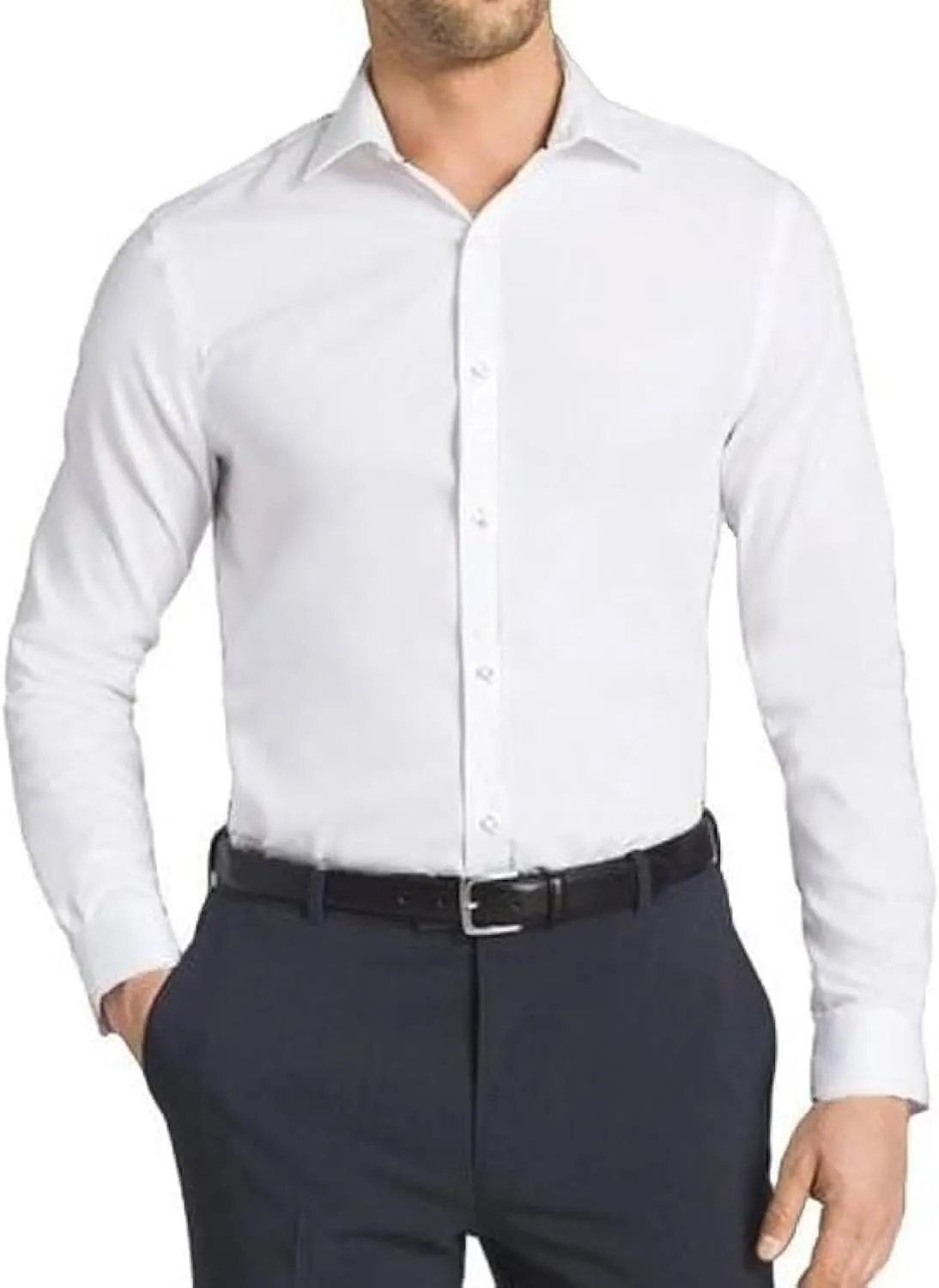Mens Dress Shirts Stretch Slim Fit Long Sleeve Dress Shirts for Men Casual Business Regualr Fit Button Down Shirt