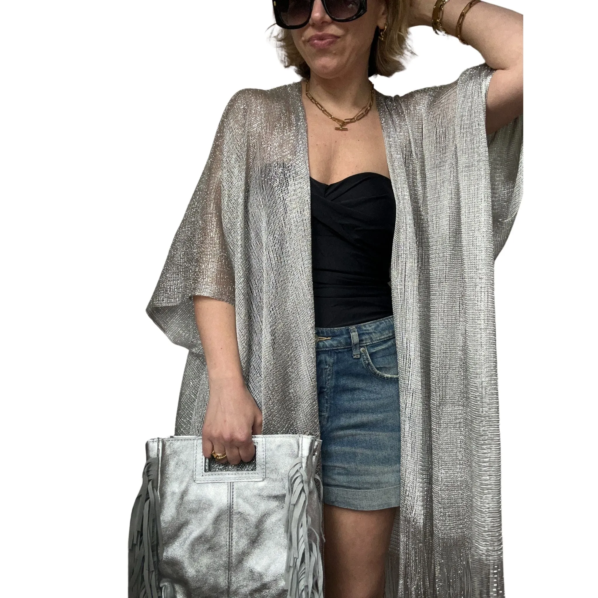 Metallic Kimonos and Ponchos