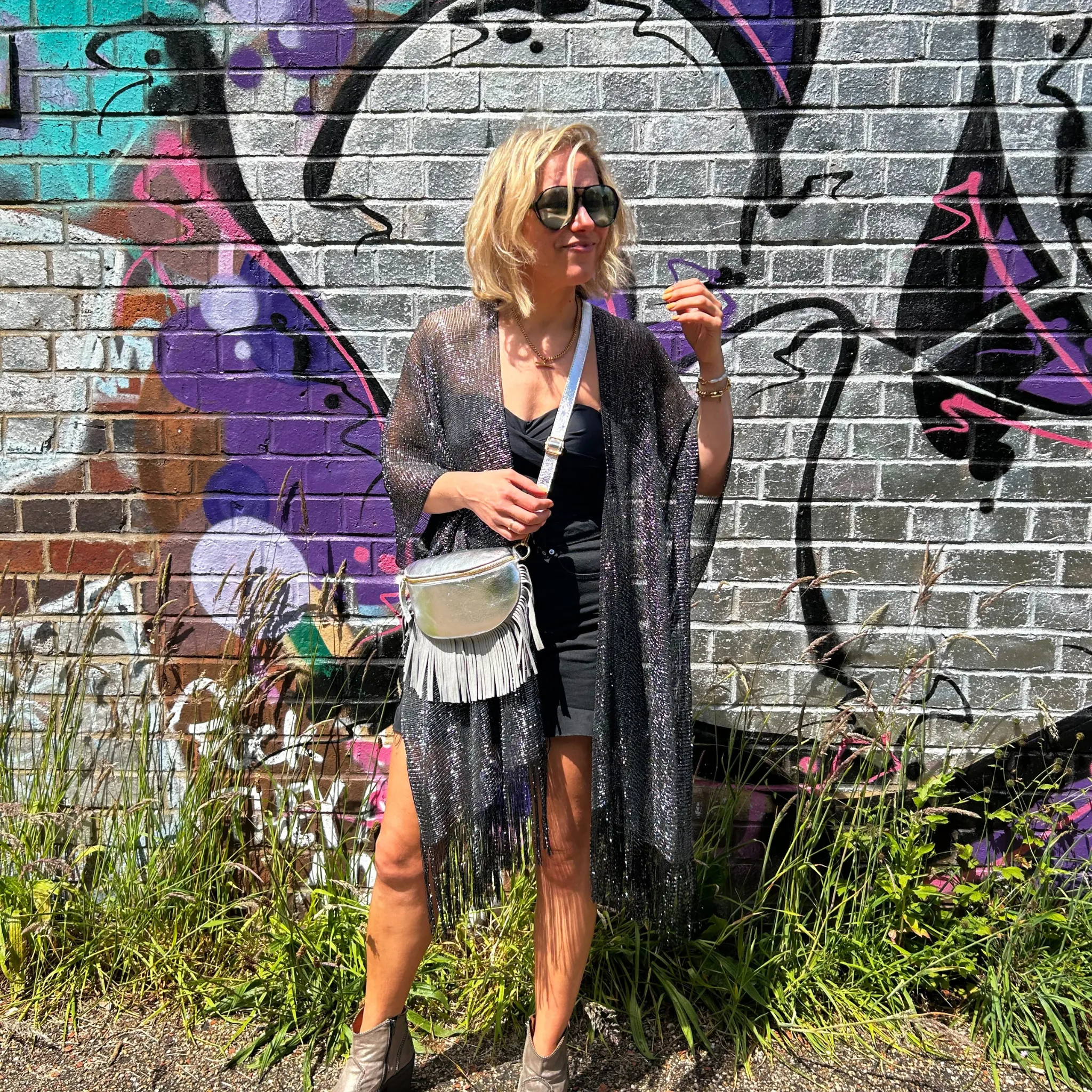 Metallic Kimonos and Ponchos