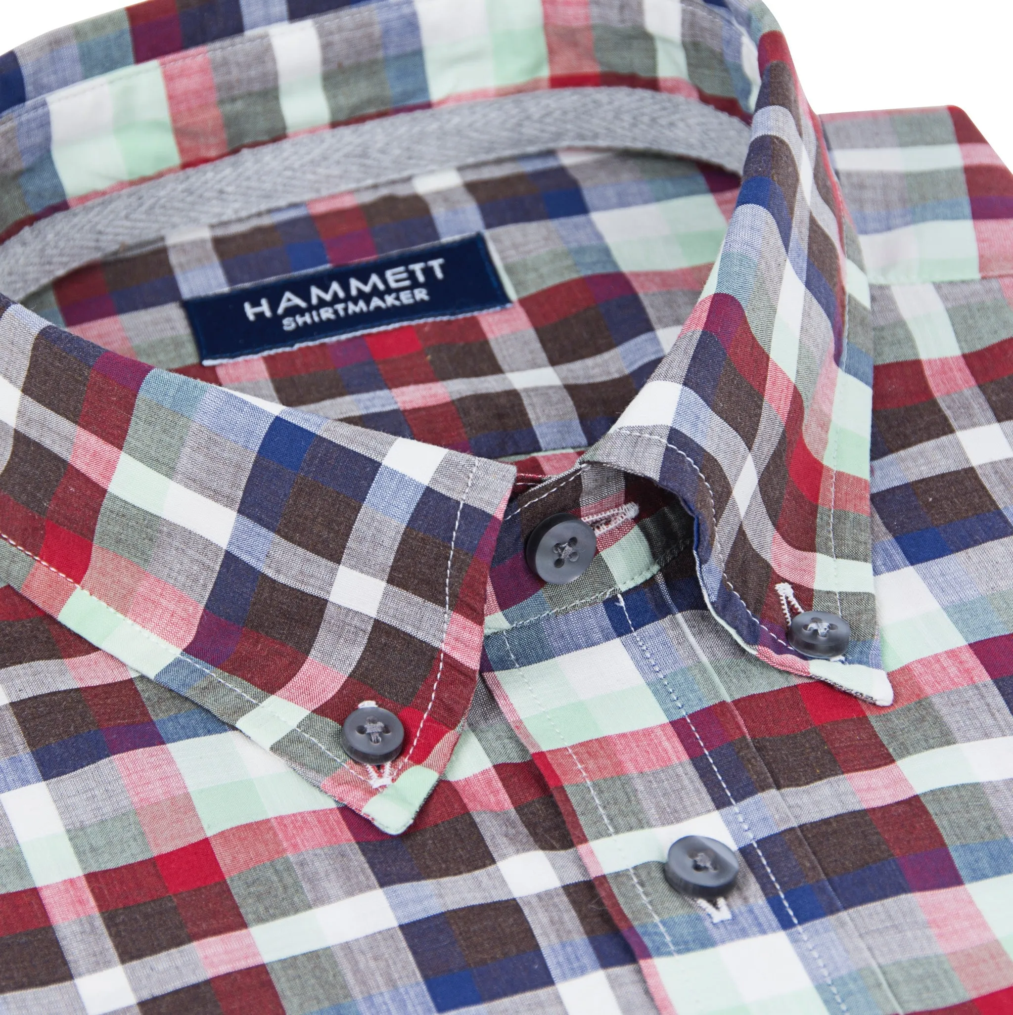 Multi Colour Poplin Check Casual Men's Shirt
