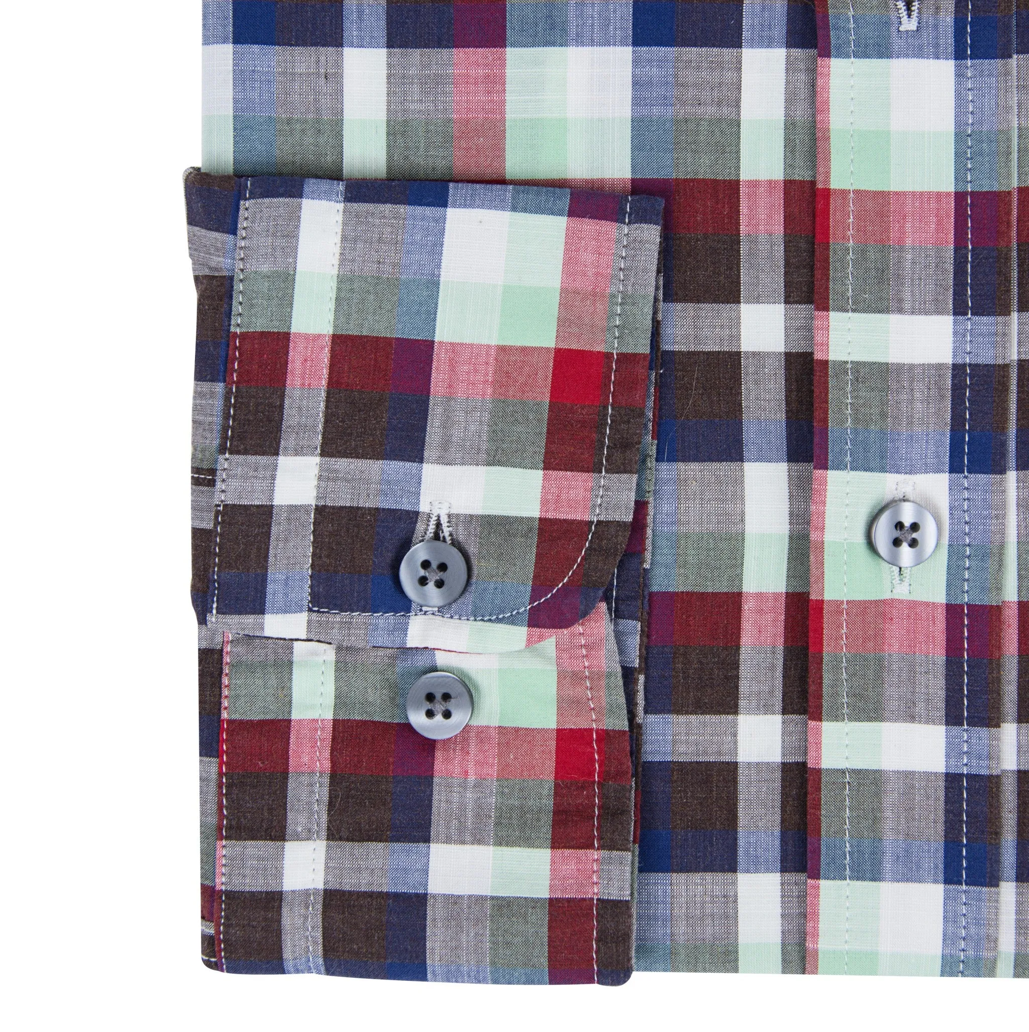 Multi Colour Poplin Check Casual Men's Shirt