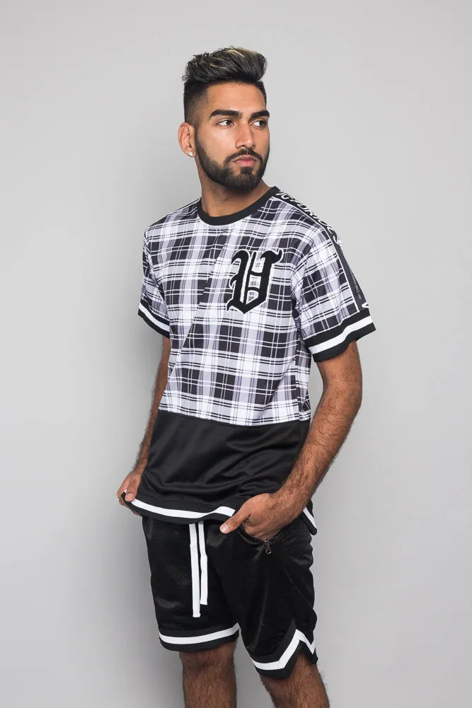 Plaid V Baseball Jersey T-Shirt