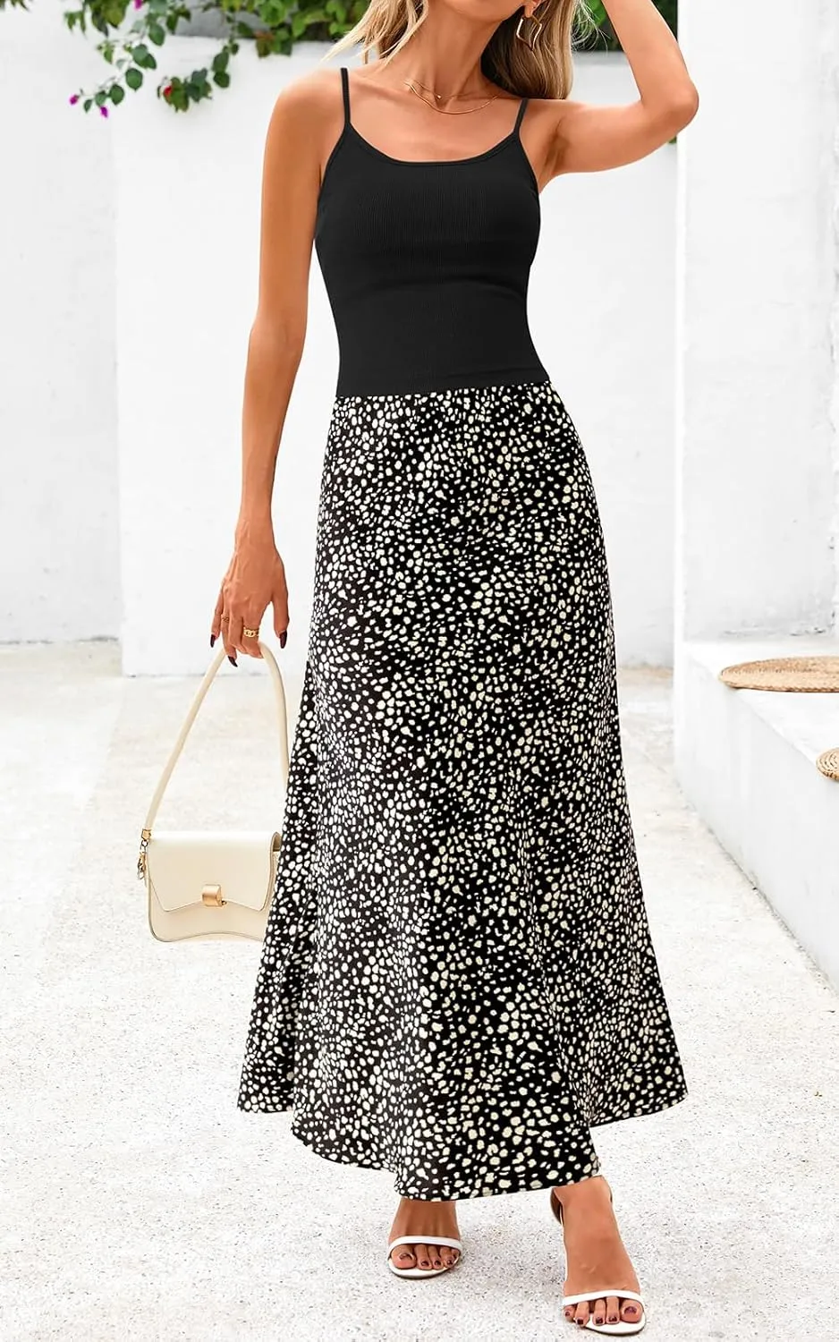 PRETTYGARDEN Spaghetti Strap Tank Top Summer Sets Women 2 Piece Outfits Floral Maxi Skirts for Women Trendy Beach Vacation