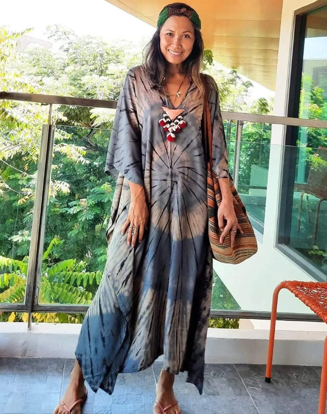 Venasha Womens Caftan Plus Size Kaftans Casual V Neck Caftans Long Soft Beach Maxi Dress for Summer
