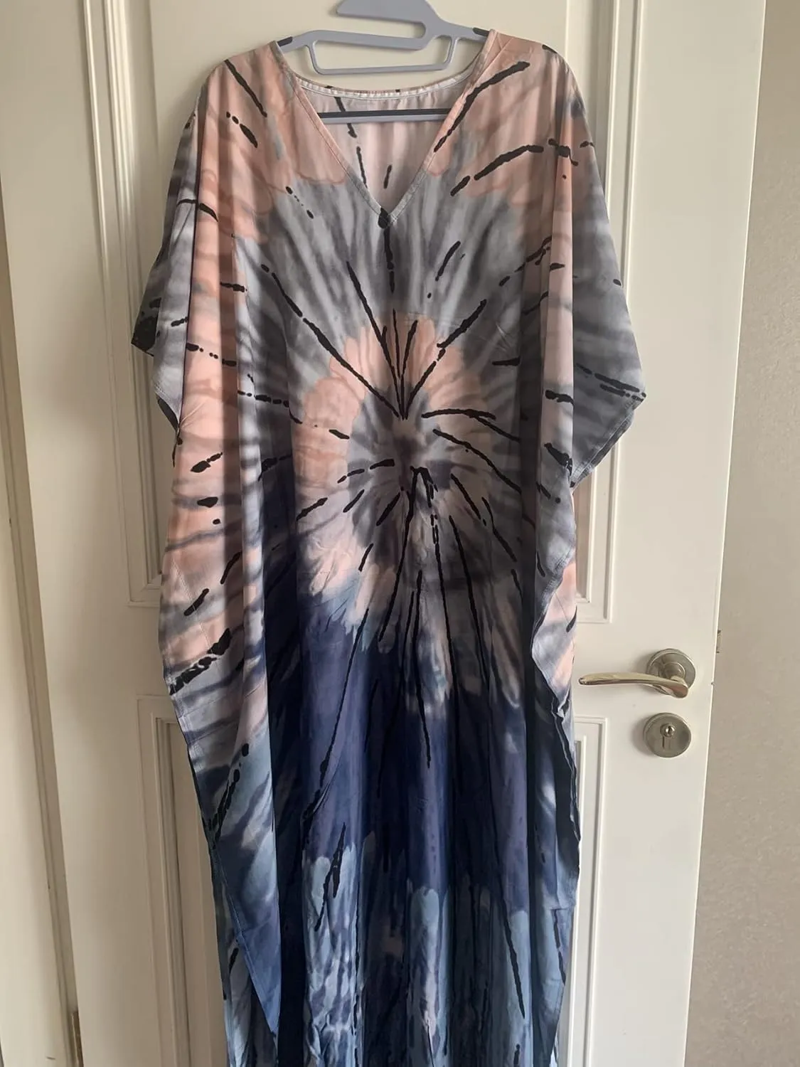 Venasha Womens Caftan Plus Size Kaftans Casual V Neck Caftans Long Soft Beach Maxi Dress for Summer