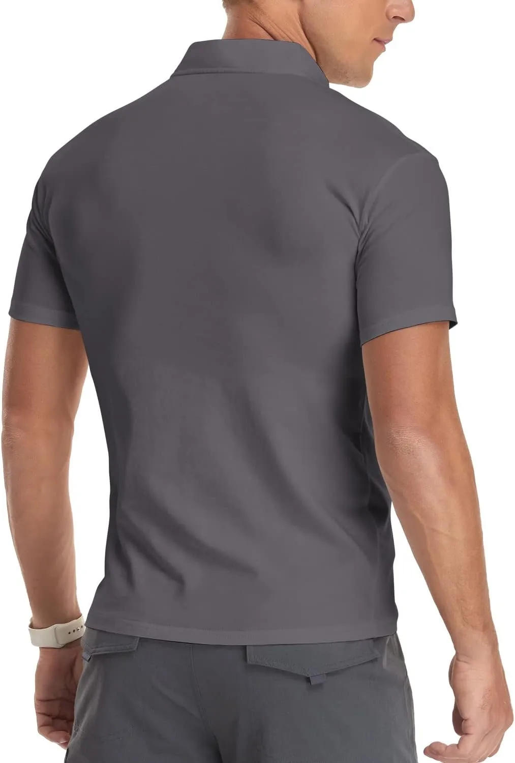 YTD Men's Long/Short Sleeve Polo Shirts Quarter-Zip Casual Slim Fit Mock Neck Basic Designed Cotton Shirts