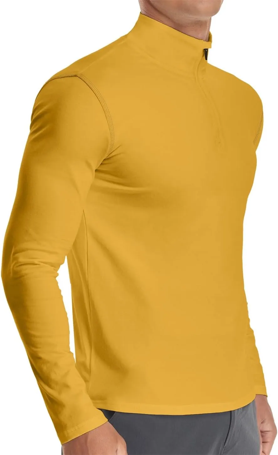 YTD Men's Long/Short Sleeve Polo Shirts Quarter-Zip Casual Slim Fit Mock Neck Basic Designed Cotton Shirts