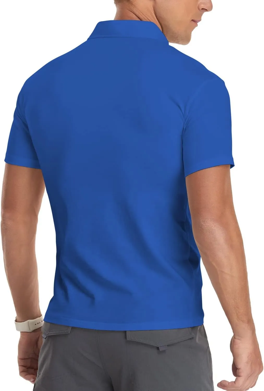 YTD Men's Long/Short Sleeve Polo Shirts Quarter-Zip Casual Slim Fit Mock Neck Basic Designed Cotton Shirts